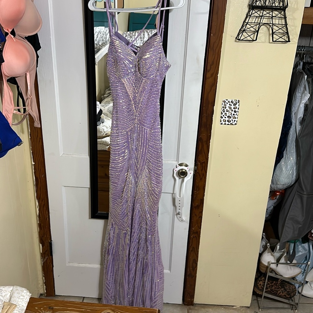 B DARLIN Sequin Gown | LILAC, IRIDESCENT